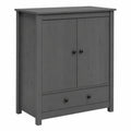 Highboard – 83 × 41,5 × 100 cm, aus Massivholz und Kiefernholz, Grau