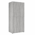 Highboard – mit Stauraum, aus Holzwerkstoff, Grau, für Wohnzimmer und Schlafzimmer