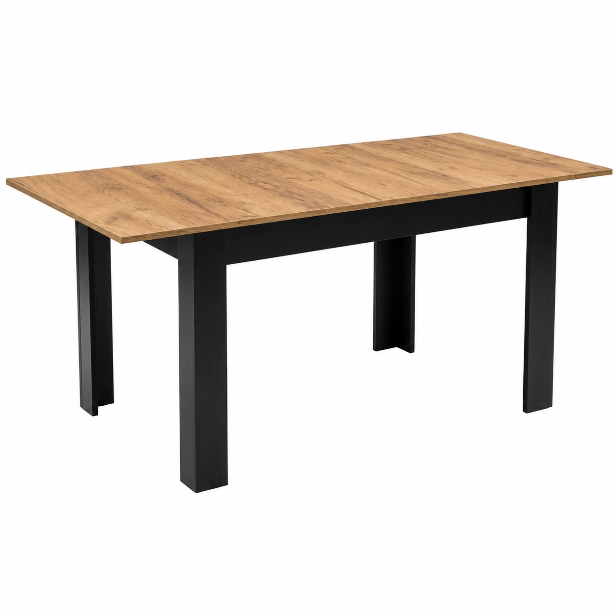Esstisch – 160 × 80 cm, rechteckige Form, ausziehbar, aus Eichenholz, für Esszimmer, Küche und Wohnzimmer