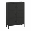 Kommode – 80 cm, höhenverstellbar, mit mehreren Türen, aus Metall, Schwarz