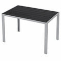 Gartentisch – 110 × 70 cm, rechteckige Form, aus Aluminium, Grau und Silber