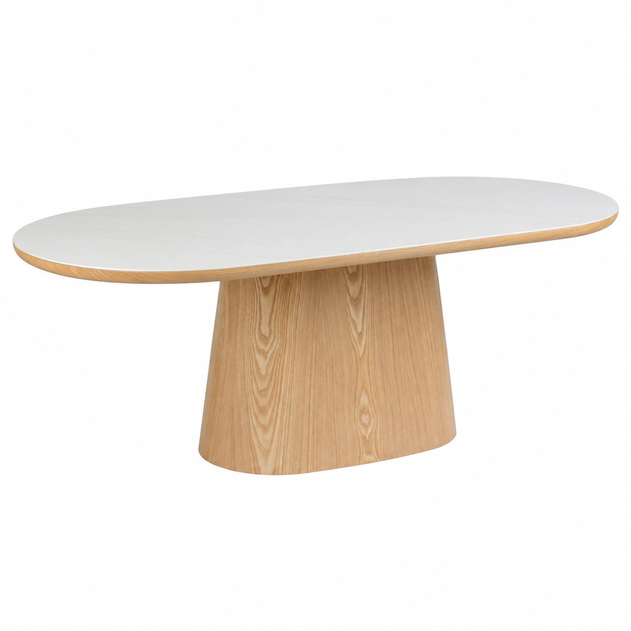 Esstisch – 180 cm, ovale Form, aus Holz, Braun