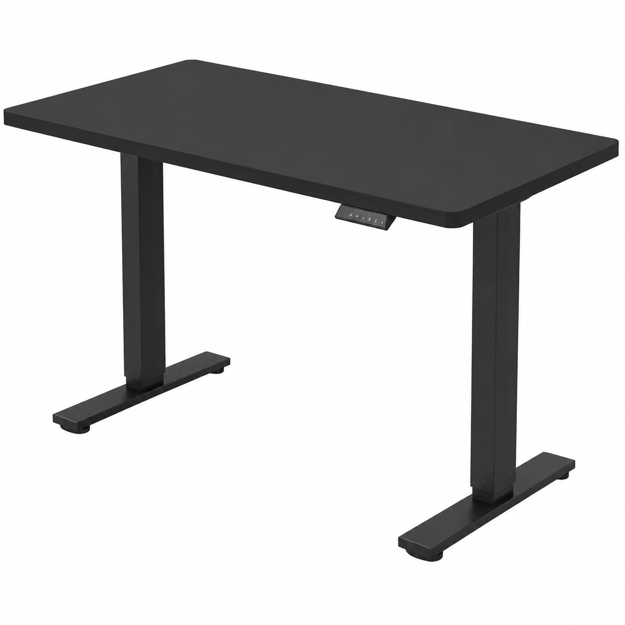 Schreibtisch – 160 × 80 cm, höhenverstellbar, mit LED-Beleuchtung, Schwarz