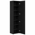 Highboard – 45 × 42,5 × 185 cm, moderner Stil, mit Stauraum, aus Holz, Schwarz