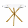 Esszimmertisch – 90 cm, runde Form, aus Sicherheitsglas, Gold