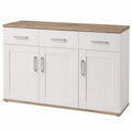 Sideboard – 140 × 88 × 46 cm, Landhausstil, mit Stauraum, aus Eichenholz, für Wohnzimmer