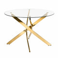 Esstisch – 120 cm, runde Form, aus Sicherheitsglas, Gold