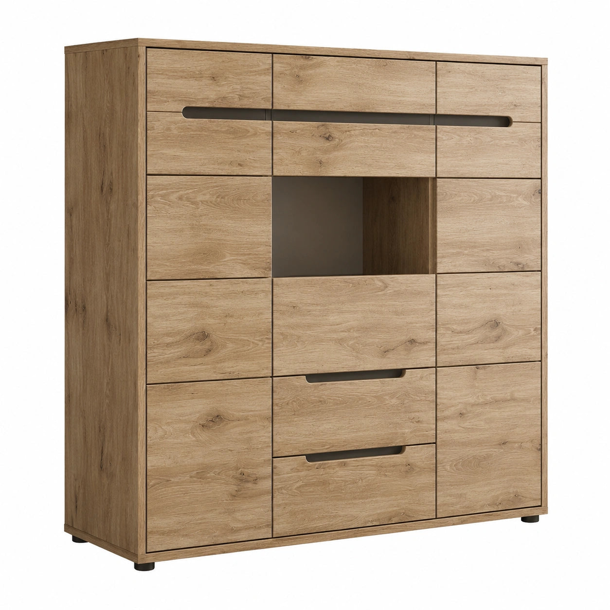 Highboard – 125 × 128 × 38 cm, aus Eichenholz